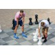 4lck light blue Socks with blue diamonds, men playing chess