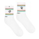 4lck white socks with rainbow stripes and inscription Free Planet, Unisex, lgbt socks