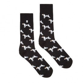 4lck.com Funny black socks with Jack Russell dog