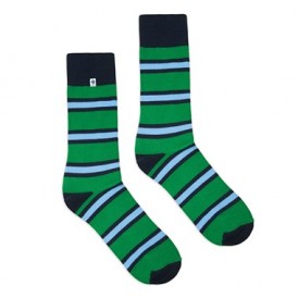 4lck Green Socks with blue stripes, colourful socks for suit and jeans