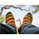 4lck colorful socks with orange, yellow and red stripes