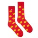 4lck funny red socks with yellow emoticon, smile