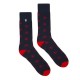 4lck blue socks with red anchor motif, socks for sailing and yachting fan