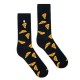 4lck black socks with Pizza motif, funny socks