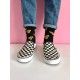 4lck black socks with Pizza motif, funny socks