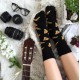 4lck black socks with Pizza motif, funny socks