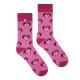 4lck pink socks with Mouth and tongue, funny colourful socks