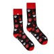 4lck black socks with red Rock & Roll symbols - guitar, mouth, music