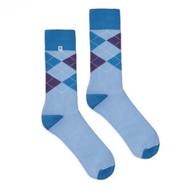 4lck light blue Socks with blue diamonds, fashion socks for men