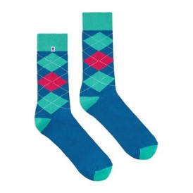 Blue pink diamonds socks