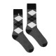 4lck Gray socks with black diamonds, for men suit