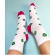 4lck white socks with green lucky four-leaf Clover, socks for luck