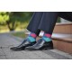 4lck Blue socks with pink and mint diamonds for blue suit