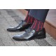 4lck fashion Socks with red checker on blue background, for Men