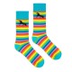 4lck rainbow stripe socks with black unicorn on the uppers