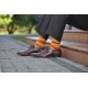 4lck colorful socks with orange, yellow and red stripes
