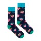4lck socks with colourful Mouth and tongue on dark blue background