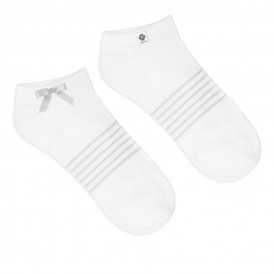 Ankle socks with gray bow