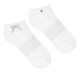 White bamboo ankle socks with stripes and grey bow 4lck.com