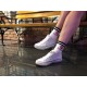 4LCK white Socks with inscription Stop Plastic with view on Half Dome in Yosemite Valley