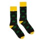 4lck Black yellow socks with green Cannabis leaves