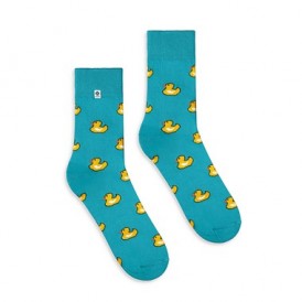 4lck Turquoise socks with yellow Ducks in a pool