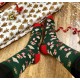 4lck Christmas green socks - gingerbread, star and christmas tree decoration