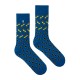 4lck fashion blue socks wth black holes and yellow laces