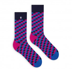 Blue pink checkered socks