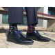 4lck socks Red and green Chili Pepper and hot sauce on blue background, for men