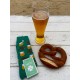 4lck green funny socks with Beer and pretzel