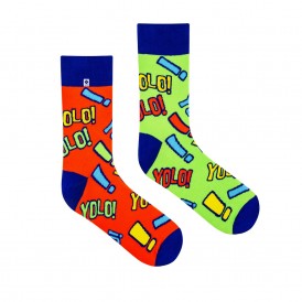 4lck Colourful socks with YOLO inscription