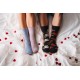 4lck Socks for girls with pink and light blue Hearts, valentines socks