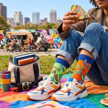 4lck Colourful socks with YOLO inscription