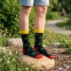4lck Black yellow socks with green Cannabis leaves