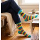 4lck rainbow stripe socks with black unicorn on the uppers