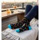 4lck colorful funny socks with Party motif, colorful drink, glass