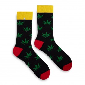 Rasta Mens Socks with Cannabis, Marijuana