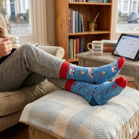 4lck colorful socks with medical pattern