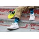 4lck colourful socks with blue and turquoise stripes, striped socks for men
