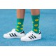 4lck funny green socks with yellow emoticon, smile